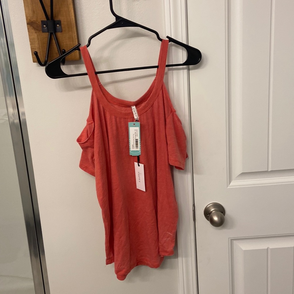 Coral cold shoulder T-shirt